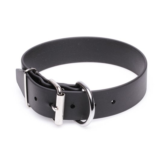 Extra Wide Black Biothane dog Collar - Click Image to Close