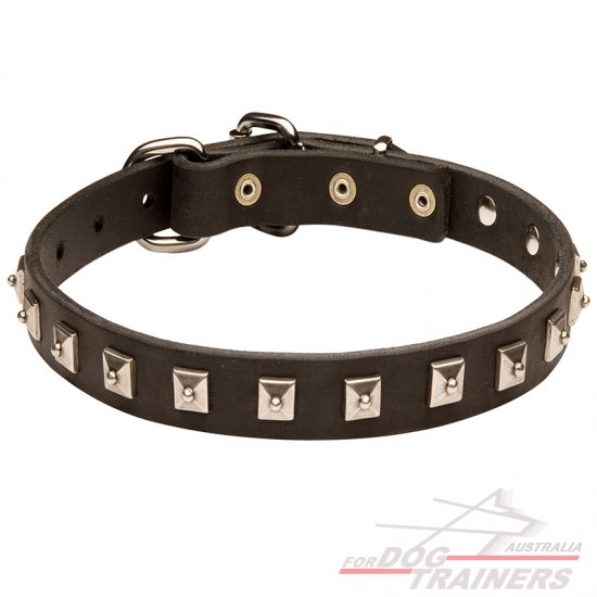 New Caterpillar Style Leather Dog Collar