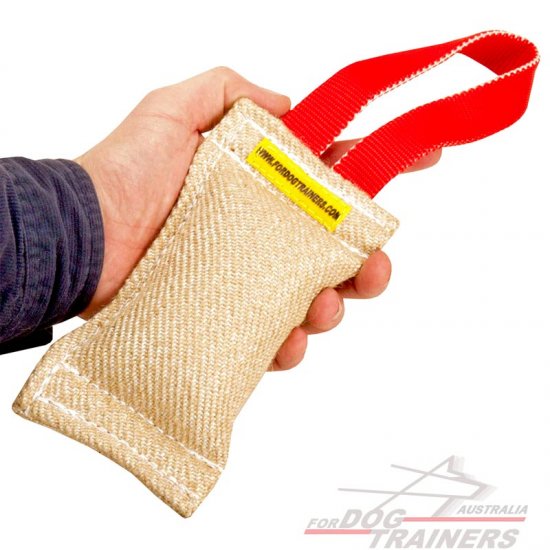 High Quality Retrieve Jute Puppy Bite Tug with One Handle - 2 1/3 inch on 8 inch (6x20 cm)