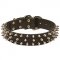 3 Rows Spiked Leather Dog Collar