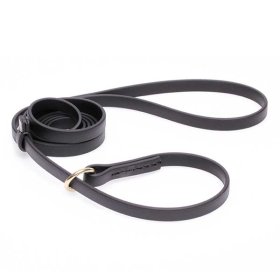 Black Biothane dog Leash and Collar Combo