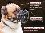 Leather Mesh Basket Dog Muzzle with Free Air Flow
