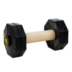 "Schutzhund Champion" Wooden Dog Training Dumbbell with Removable Plastic Weight Plates - 2 1/4 lbs (1 kg)