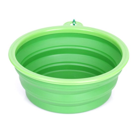 Spring-Hooked Foldable Dog Bowl