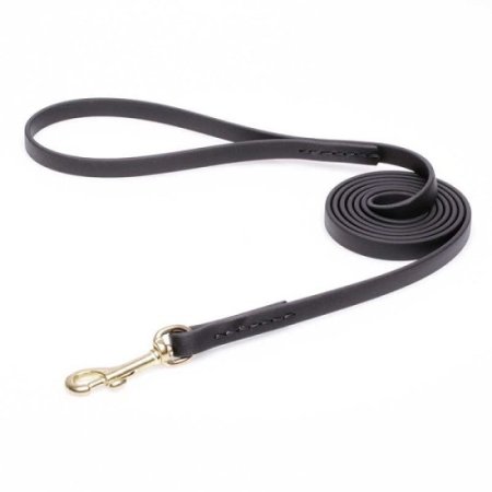 Black Biothane dog Leash for Walking, Tracking