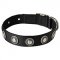 Fashionable Nylon Dog Collar with Silvery Conchos