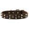 Leather Dog Collars with Studs and Pyramids