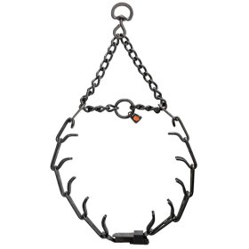 ULTRA-PLUS Black Stainless Steel Prong Collar with Assembly Chain and ClicLock (3.2 mm x 23 inches) Herm Sprenger