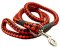 5 foot Round Nylon Leash Red/Black With Brass Snap for Cane Corso