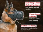 Easy Adjustable Leather Dog Muzzle for Attack Training/Walking