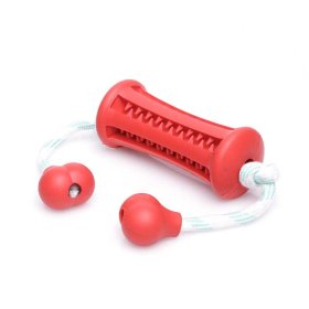 Red Training Dental Dog Toy With Handles