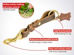 Short leather dog leash (pull tab leash)
