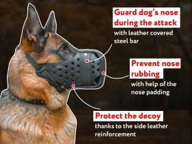 Easy Adjustable Leather Dog Muzzle for Attack Training/Walking
