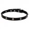 4/5 inch - 20 mm Leather Dog Collar "Lucky" with Nickel Plated Engraved Studs