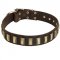 Ornamented with Plates Leather Dog Collar