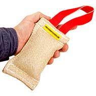 High Quality Retrieve Jute Puppy Bite Tug with One Handle - 2 1/3 inch on 8 inch (6x20 cm)