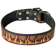 Adjustable Designer Painted Leather Dog Collar