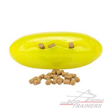 Treat dispensing bright dog ball