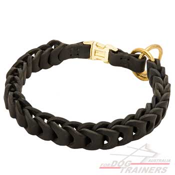 Braided Leather Choke Collar