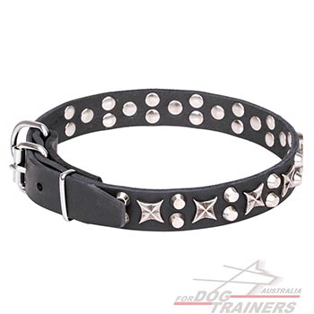 Super soft genuine leather canine collar