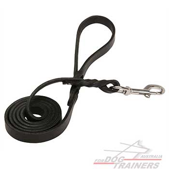 Leather dog leash for walking and training