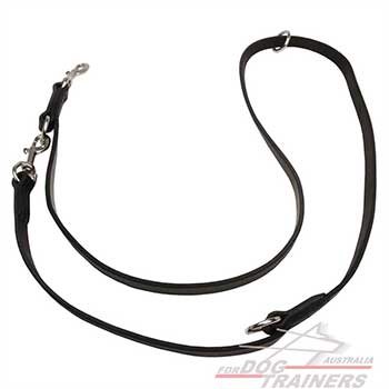 Leather dog leash 4/5 inch (2 mm) wide for walking and training