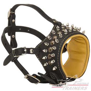 Leather Dog Muzzle Easy Breathing