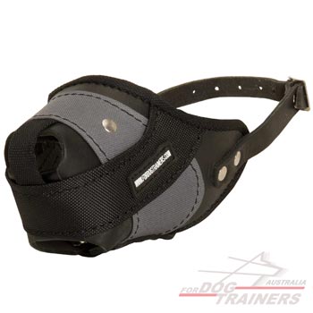 Leather Nylon Dog Muzzle for training