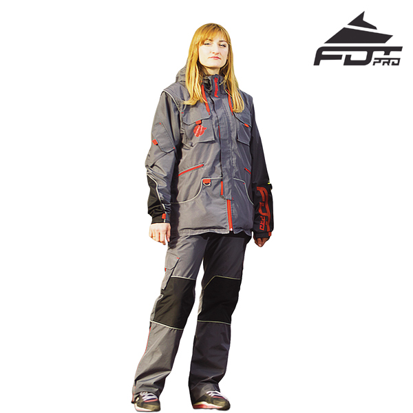 Protection Dog Tracking Suit of Grey Color for All Weather