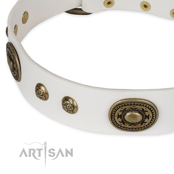Best quality full grain genuine leather collar for your stylish four-legged friend