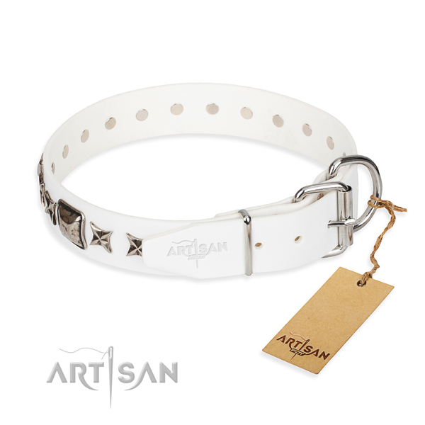 Best quality adorned dog collar of full grain genuine leather