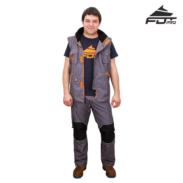 Any Weather Use Dog Trainer Suit of Grey Color from FDT Pro